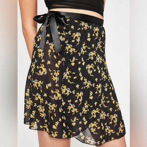 Current Mood Dolls Kill Floral Wrap Skirt